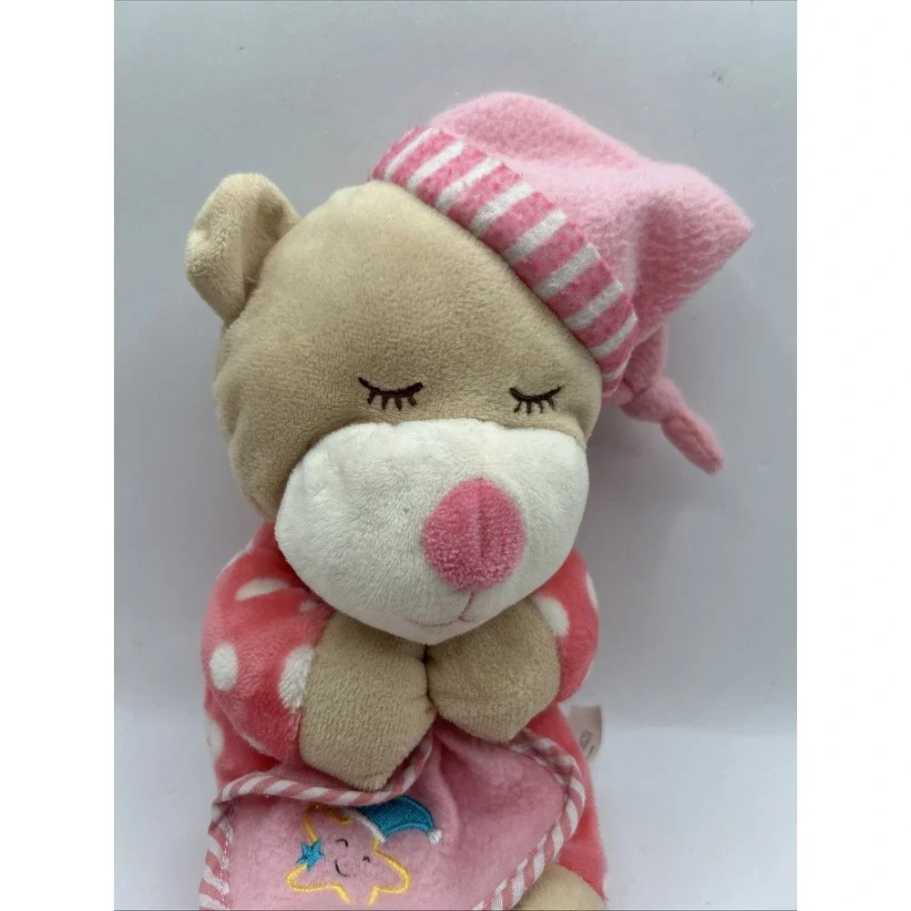 Hug Fun Interactive Praying Sleeping Bear w/Blanket Girl Pink‎ 13